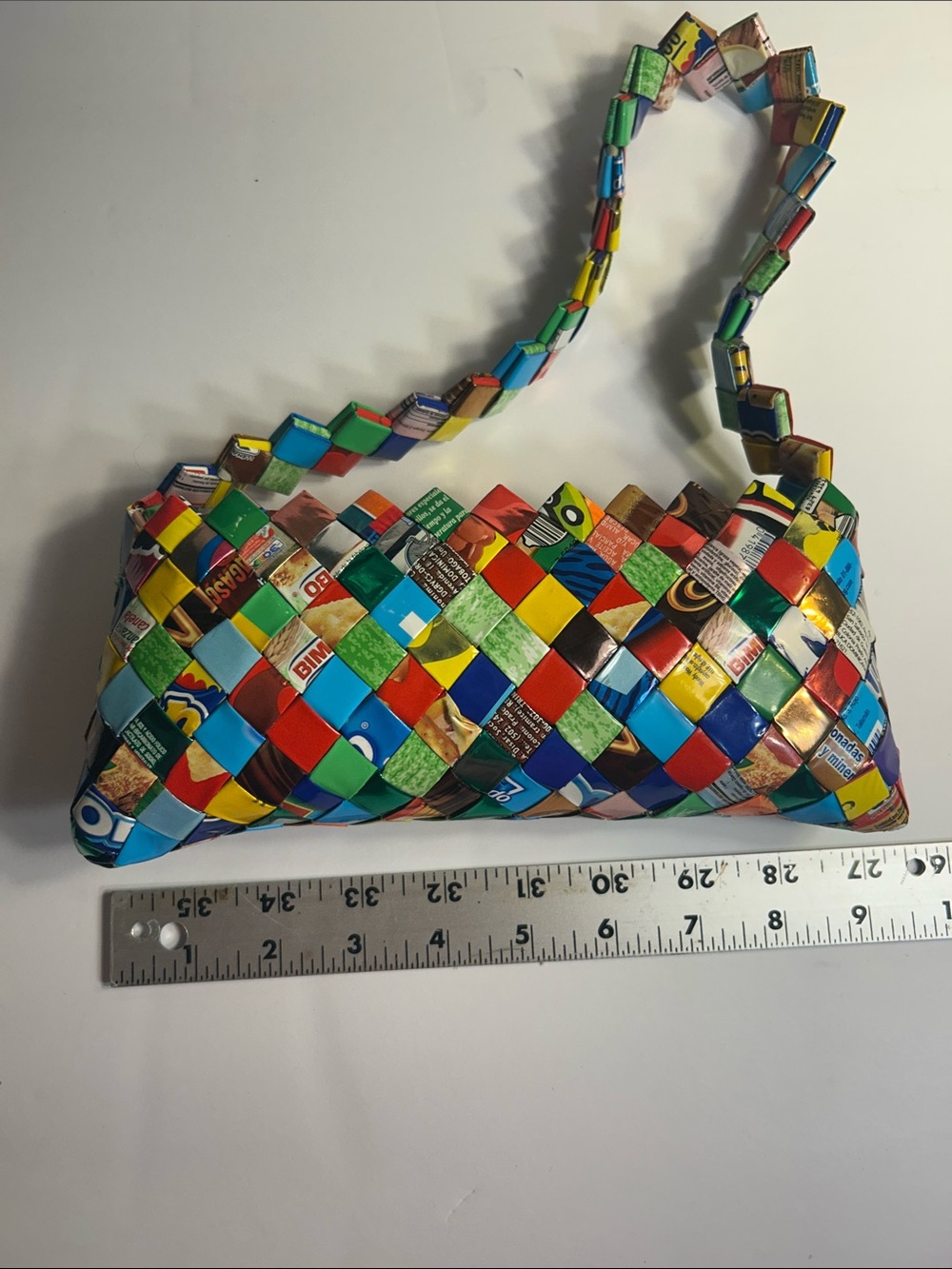 Handwoven Multicolor candy wrapper Shoulder Bag